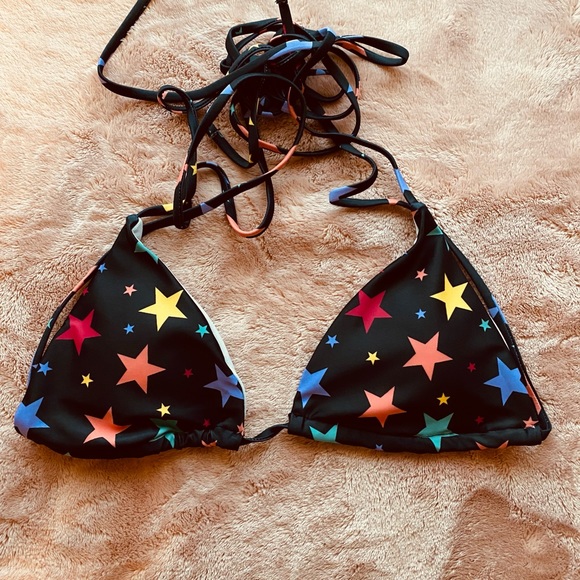 Shein Swim Black Multicolored Stars Bikini - Picture 4 of 7